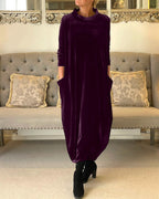 Chic Velvet Dress with Handy Pockets for Ultimate Comfort