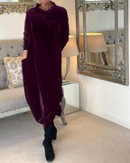 Chic Velvet Dress with Handy Pockets for Ultimate Comfort