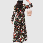 Maxi Dress with Floral Chiffon Print