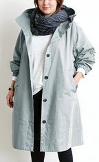Plus Size Women's Hooded Trench Coat