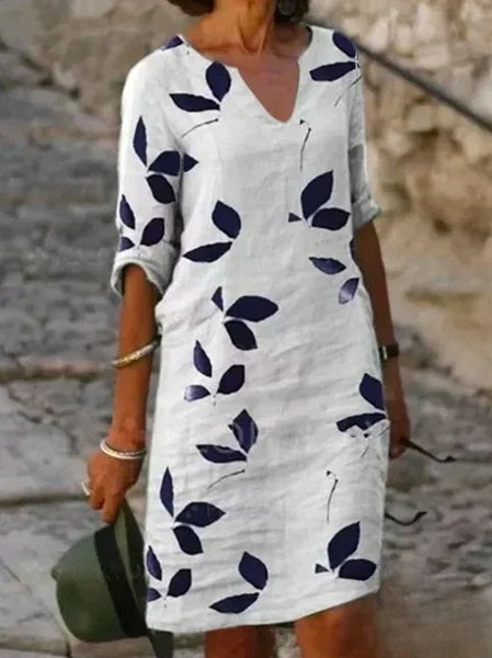 Floral Print Half Sleeve Dress for Women