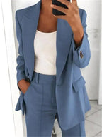 Blazer and Wide-Leg Trouser Set