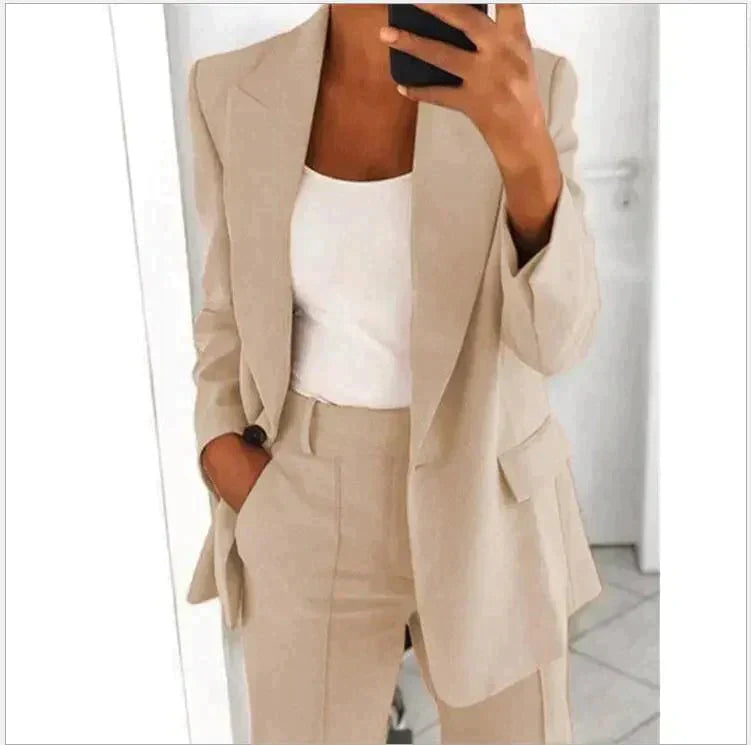 Blazer and Wide-Leg Trouser Set