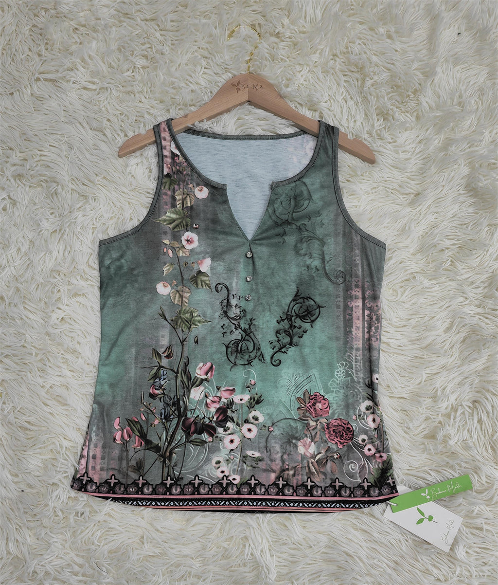 Floral Watercolor Sleeveless Top