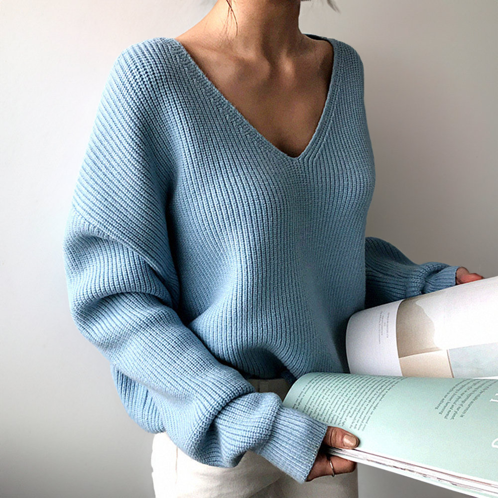 Cozy V-Neck Knit Sweater