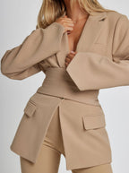 Waist-Defined Blazer with Belt