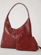 Retro-Style Distressed Leather Tote Bag