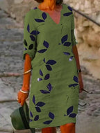 Floral Print Half Sleeve Dress for Women