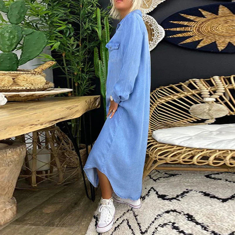 Women’s Solid Color Denim Dress