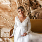 Elegant Lace Maxi Dress for Expecting Moms