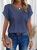 Chic Lace T-Shirt with Trendy Accents