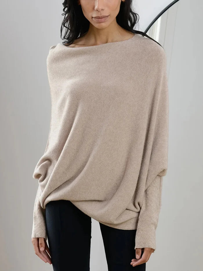 Asira - Asymmetrical Draped Sweater