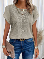 Chic Lace T-Shirt with Trendy Accents