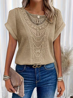 Chic Lace T-Shirt with Trendy Accents