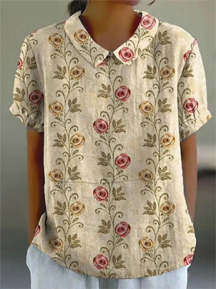 Floral Patterned Cotton Top
