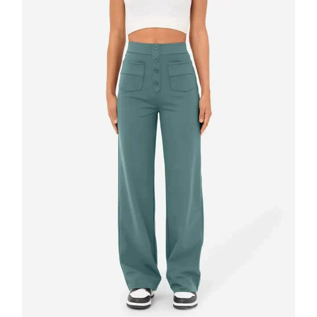 Flexible High-Waisted Stretch Trousers