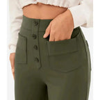 Flexible High-Waisted Stretch Trousers