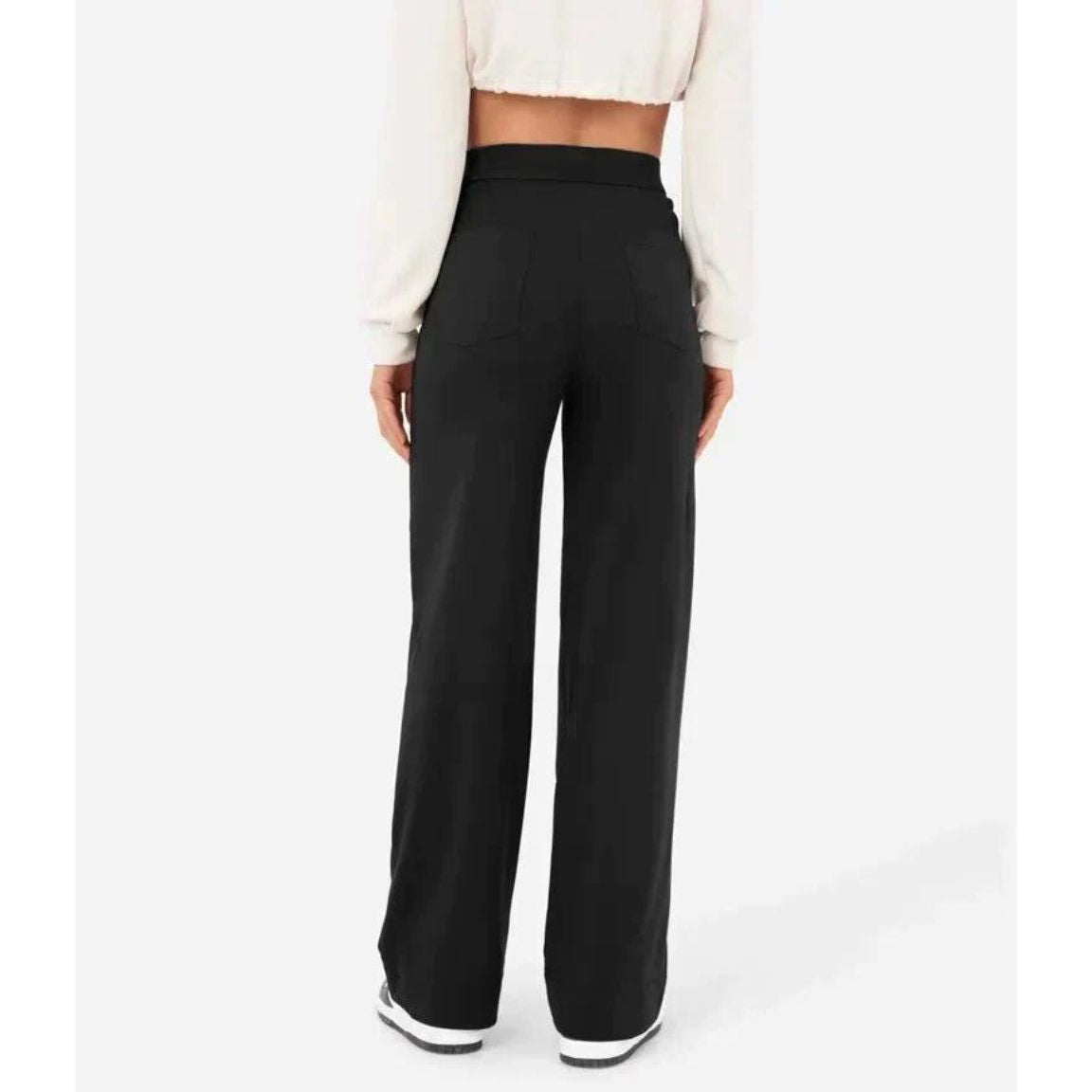 Flexible High-Waisted Stretch Trousers