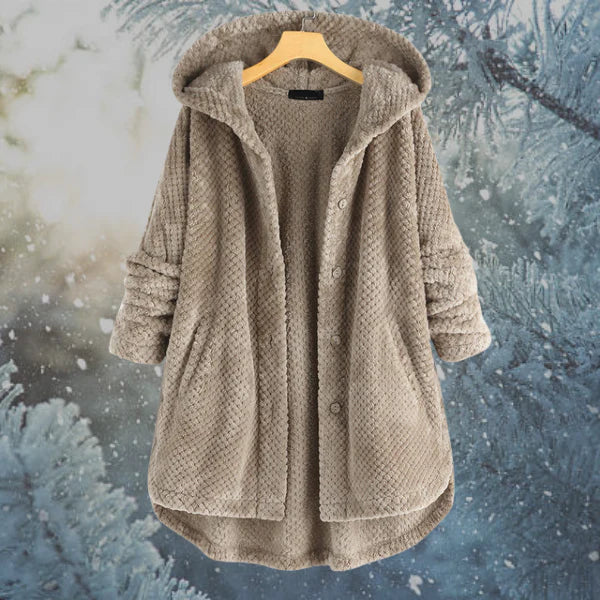 Chic Hooded Fleece Coat
