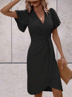 Chic Short Sleeve Wrap Dress