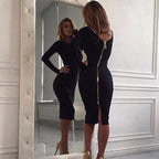 Bernadeth Elegant Bodycon Dress with Chic Full-Length Back Zipper