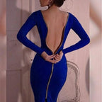 Bernadeth Elegant Bodycon Dress with Chic Full-Length Back Zipper
