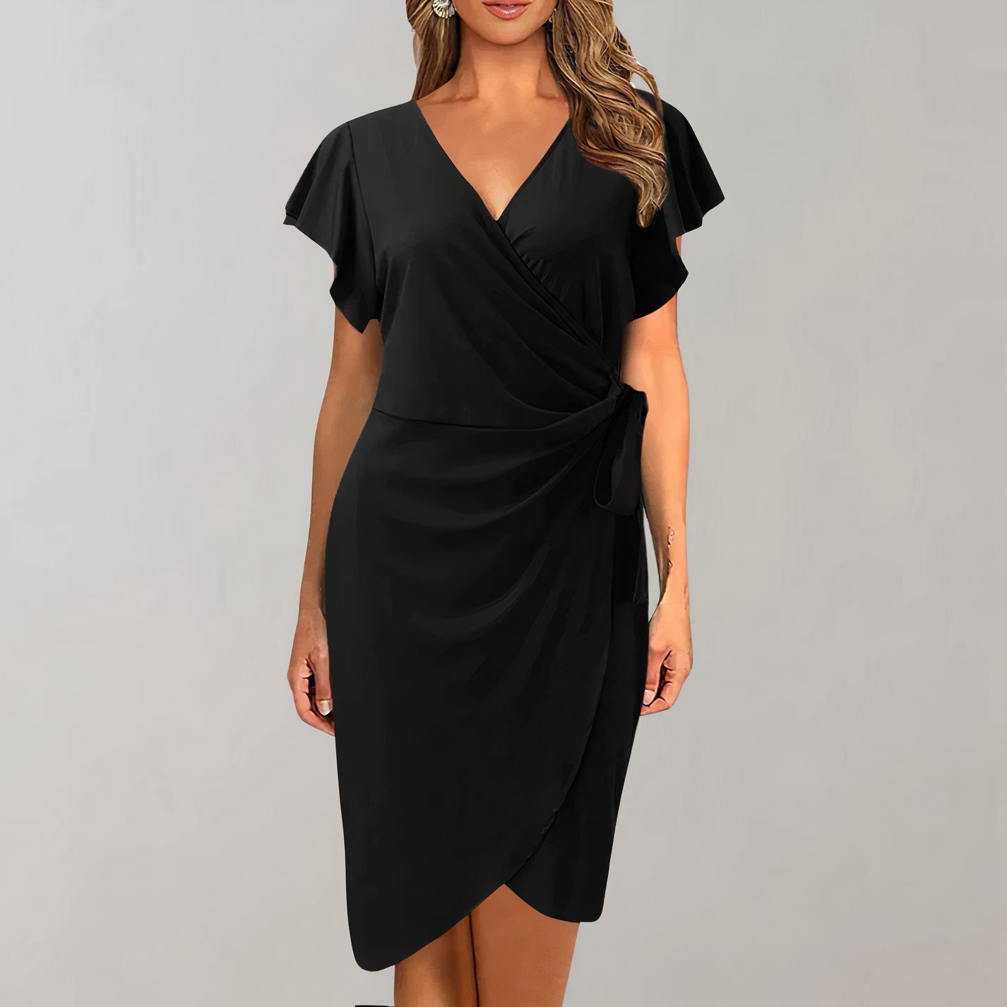 Chic V-Neck Wrap Dress for Women - Perfect for Summer