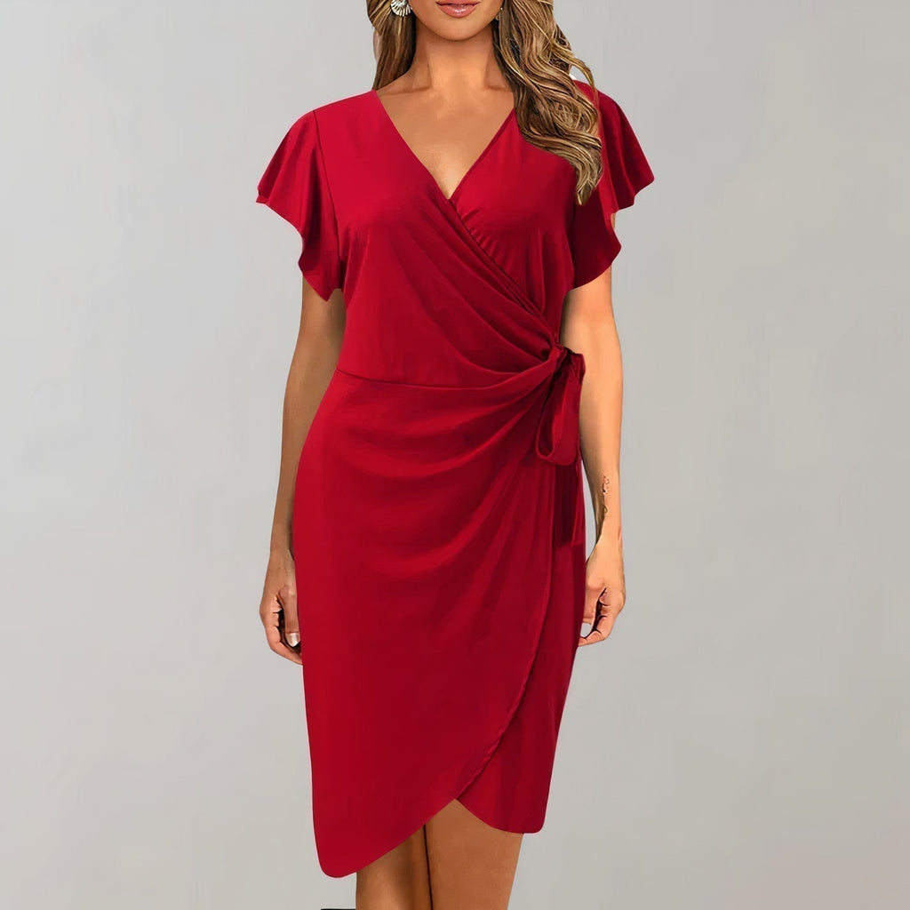 Chic V-Neck Wrap Dress for Women - Perfect for Summer