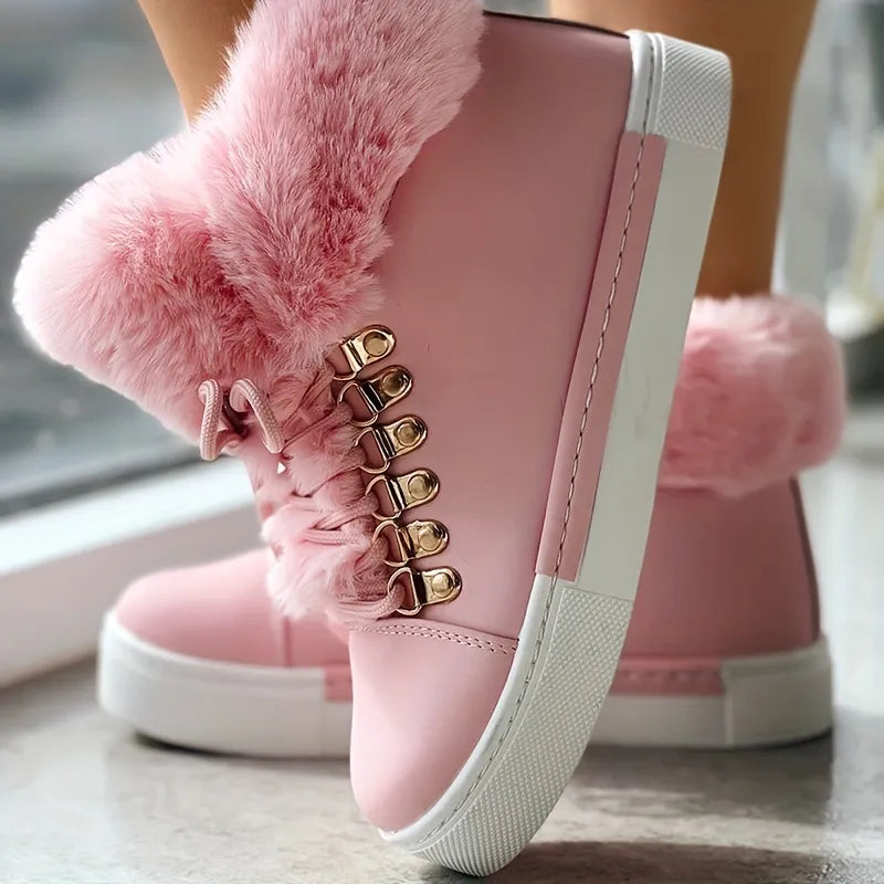 Stylish Lace-Up Padded Ankle Boots