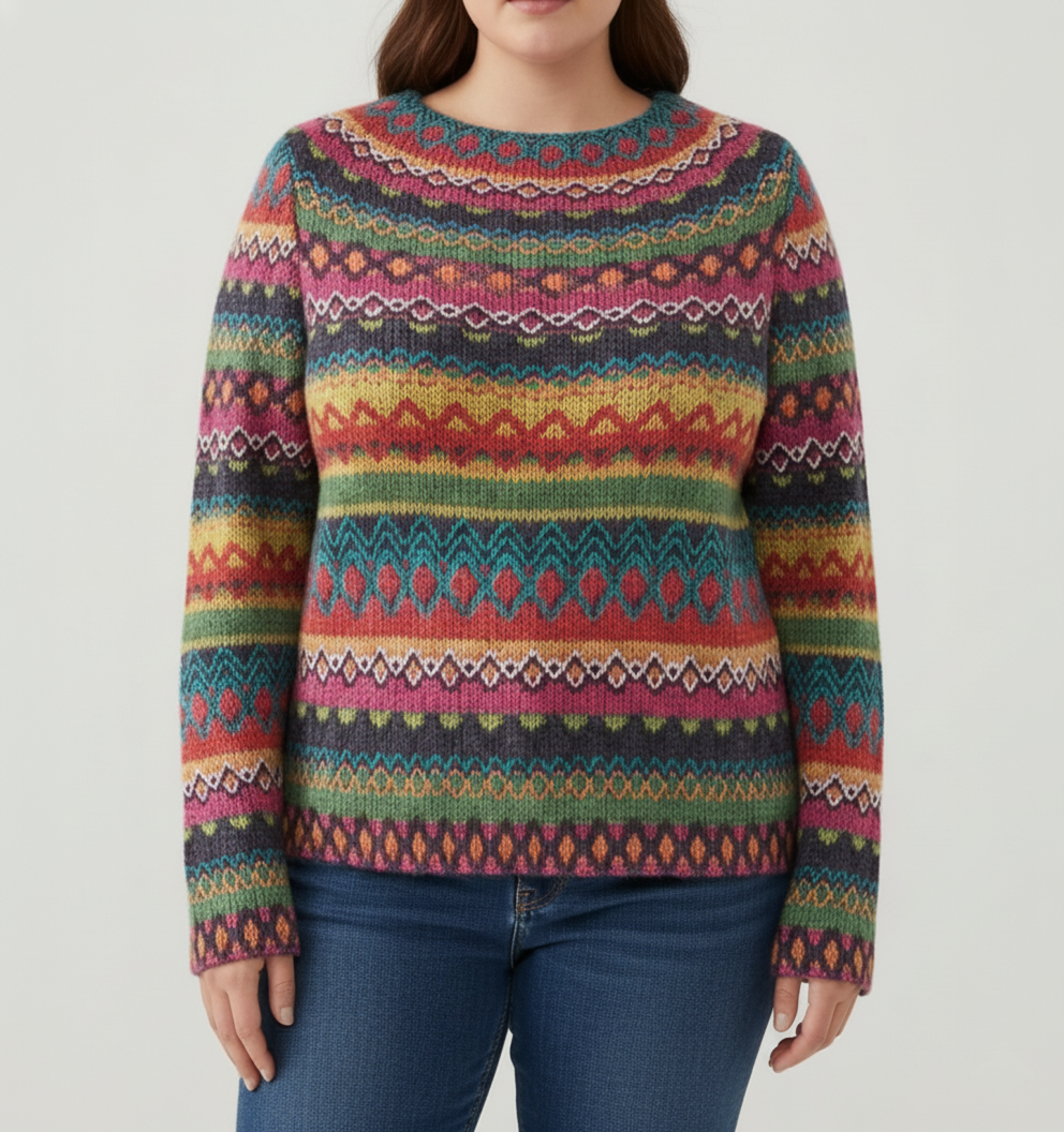Vibrant Plus Size Knit Sweater for Women