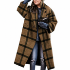 Plus Size Women's Long Wool Overcoat