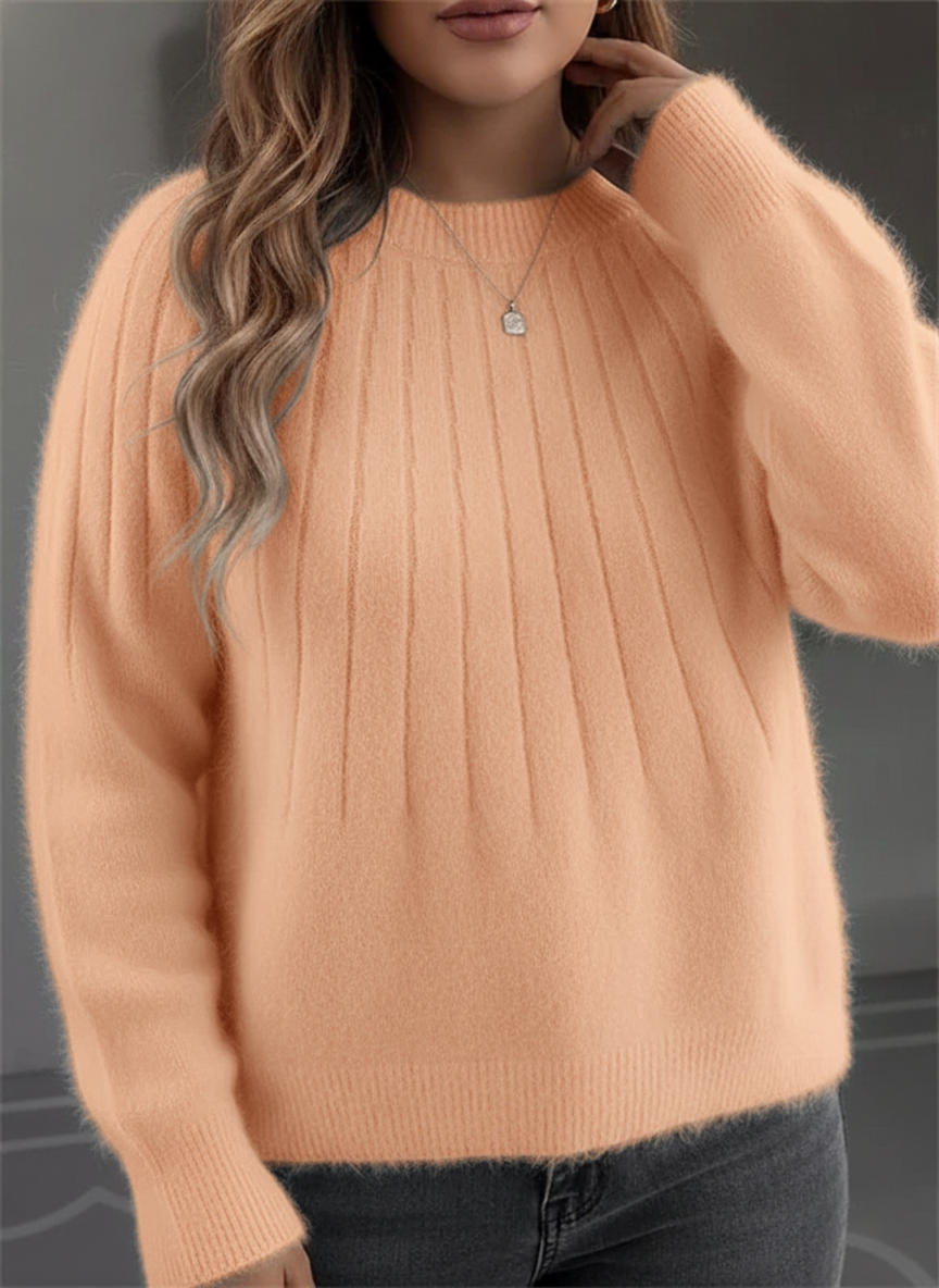Comfortable Plus Size Women's Ribbed Knit Pullover