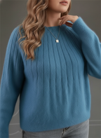 Comfortable Plus Size Women's Ribbed Knit Pullover