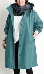 Plus Size Women's Hooded Trench Coat