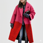 Plus Size Women's Long Wool Overcoat