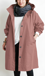 Plus Size Women's Hooded Trench Coat