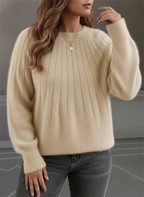Comfortable Plus Size Women's Ribbed Knit Pullover