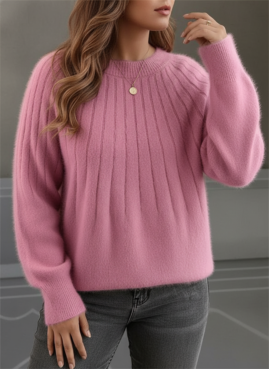 Comfortable Plus Size Women's Ribbed Knit Pullover