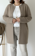 Chic Plus Size Relaxed Knit Cardigan for Women