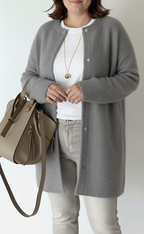 Chic Plus Size Relaxed Knit Cardigan for Women