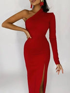Stylish One-Shoulder Elegant Dress