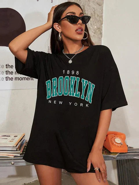 Brooklyn York Vintage-Inspired Oversized T-Shirt