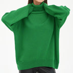 Women's Oversized Turtleneck Sweater in Basic Knit