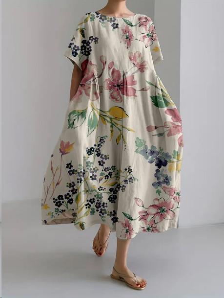 Colorful Floral Pattern Dress
