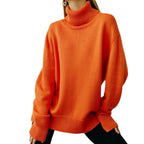 Women's Oversized Turtleneck Sweater in Basic Knit