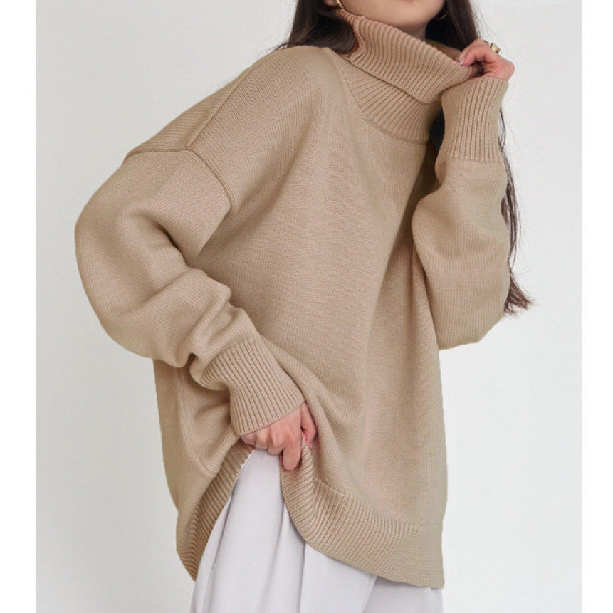 Women's Oversized Turtleneck Sweater in Basic Knit