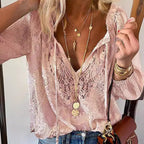 Lace-Embellished Women's Top