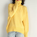 Women's Oversized Turtleneck Sweater in Basic Knit