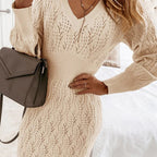 Chic and Cozy Knit Pattern Dress