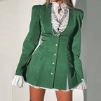 Ruffled Accent Blazer Dress